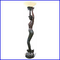 73 Art Deco Style Greek Goddess Offering Mermaid 73 Sculptural Floor Lamp