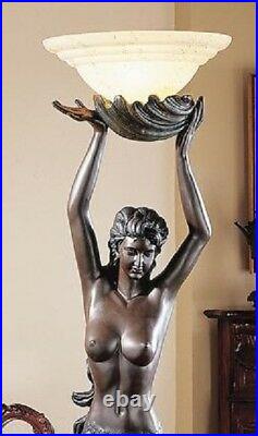 73 Art Deco Style Greek Goddess Offering Mermaid 73 Sculptural Floor Lamp