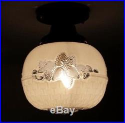 751 Vintage Antique aRT Deco Glass Globe Shade Ceiling Light Lamp Fixture