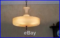 775b Vintage Antique arT DEco Ceiling Light Glass Lamp Fixture Chandelier