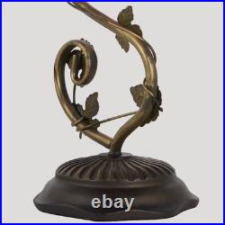 8'' Pink Floral Vine Tabletop Light, Tiffany Table Lamp, 3-color Dimmable, Glass