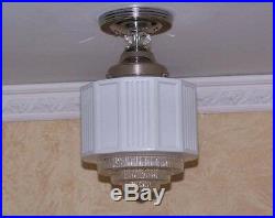 956 Vintage Antique 30s 40s aRT Deco Ceiling Light Lamp Fixture bath kitchen