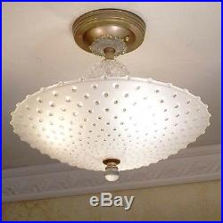 987 Vintage Hobnail Ceiling Lamp Light Fixture chandelier art deco 1 of 2