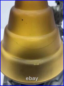 ANTIQUE ART DECO Bronze NATIVE AMERICAN STATUE BEEHIVE SATIN GLASS SHADE LAMP