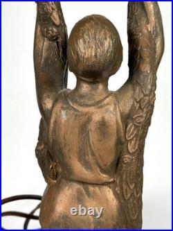 ANTIQUE ART DECO LA BELLE JOAN of ARC-SPELTER LAMP MISSING SHADES