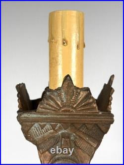 ANTIQUE ART DECO LA BELLE JOAN of ARC-SPELTER LAMP MISSING SHADES