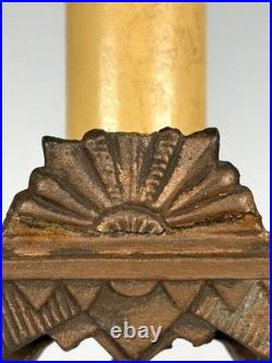 ANTIQUE ART DECO LA BELLE JOAN of ARC-SPELTER LAMP MISSING SHADES