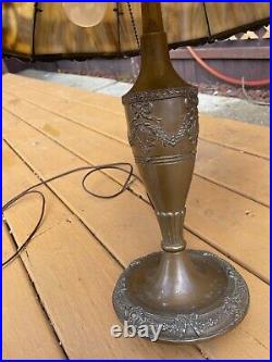 ANTIQUE ART NOUVEAU / DECO SLAG GLASS Lamp Intricate Design
