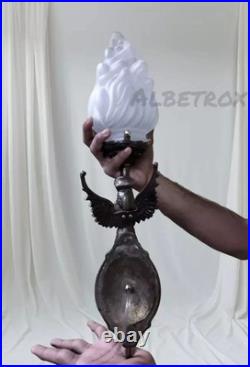 ANTIQUE VINTAGE ART DECO NOUVEAU BRASS MERMAID WALL SCONCE LIGHT LAMP Set Of 2