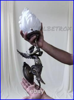 ANTIQUE VINTAGE ART DECO NOUVEAU BRASS MERMAID WALL SCONCE LIGHT LAMP Set Of 2