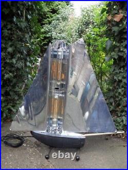 ART DECO 1940s Bunting Chrome Yacht Fire CONVERTED TO A LAMP