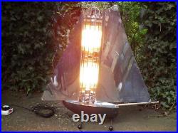 ART DECO 1940s Bunting Chrome Yacht Fire CONVERTED TO A LAMP