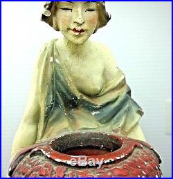 ART DECO 20's Fortune Teller Chalkware Incense Oil Boudoir Perfume Lamp Jewels