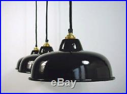 ART DECO Bauhaus Lampe LOFT Fabriklampe INDUSTRIELAMPE Werkstattlampe EMAILLE