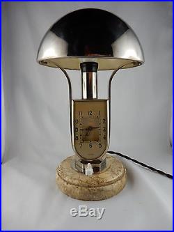 ART DECO Bauhaus Lampe Tischlampe mit Uhr