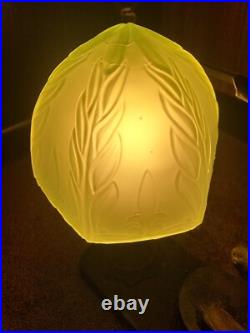 ART DECO Elephant Frankart/Spelter Lamp No 186 Uranium Shade Working