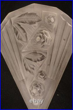 ART DECO GLASS SLIP SHADES FOR SCONCE OR CHANDELIER Set of 5 Noverdy