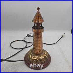 ART DECO Lighthouse BRONZE BRASS TABLE LAMP 9