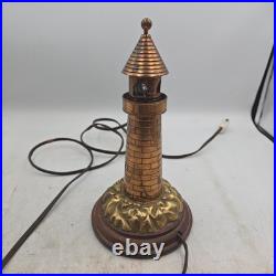 ART DECO Lighthouse BRONZE BRASS TABLE LAMP 9