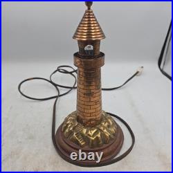ART DECO Lighthouse BRONZE BRASS TABLE LAMP 9