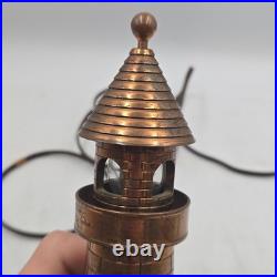 ART DECO Lighthouse BRONZE BRASS TABLE LAMP 9