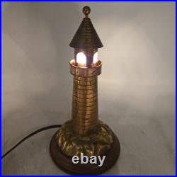 ART DECO Lighthouse BRONZE BRASS TABLE LAMP 9