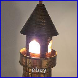 ART DECO Lighthouse BRONZE BRASS TABLE LAMP 9