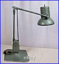 ART DECO MACHINE AGE ADJUSTABLE DESK TABLE LAMP 1950s WORKS MODEL 1017