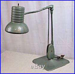 ART DECO MACHINE AGE ADJUSTABLE DESK TABLE LAMP 1950s WORKS MODEL 1017