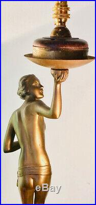 ART DECO STUNNING FIGURE LAMP ORIGINAL 1930s RE-WIRED SUPERB QUALITY FINE DETAIL