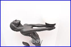 ART Deco Style Dancer 24 Tall Table Lamp Mermaid Sculpture Nude Woman Figural