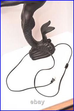 ART Deco Style Dancer 24 Tall Table Lamp Mermaid Sculpture Nude Woman Figural