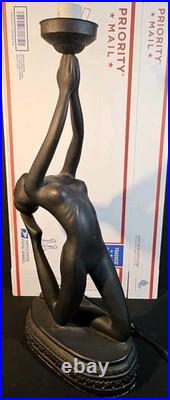 ART Deco Style Dancer 25 Tall Table Lamp Lady Sculpture Nude Woman Figural