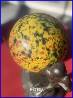 ART NOVEAU ART DECO Boudoir LAMP VINTAGE 1930s with Czech End of Day Shade