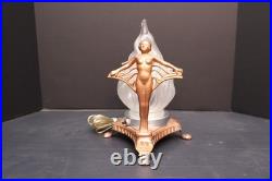 ATQ Frankart Art Style Art Deco Nudes Lady Woman Dancers Flame Glass Globe Lamp