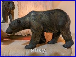 AUTHENTIC! Antique Polar Bear on Iceberg NIGHTLIGHT Lamp Alabaster ART DECO