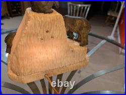 AUTHENTIC! Antique Polar Bear on Iceberg NIGHTLIGHT Lamp Alabaster ART DECO