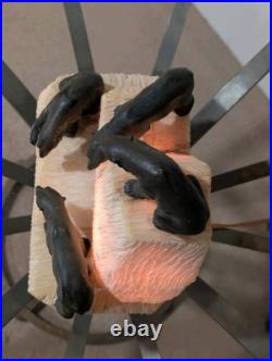 AUTHENTIC! Antique Polar Bear on Iceberg NIGHTLIGHT Lamp Alabaster ART DECO