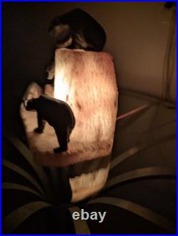 AUTHENTIC! Antique Polar Bear on Iceberg NIGHTLIGHT Lamp Alabaster ART DECO