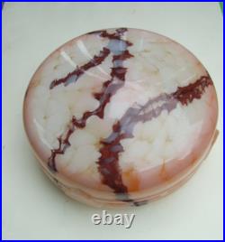 A. G. E. MOTTLED MARBLED ART DECO SAUCER LIGHT LAMP SHADE PENDANT LIGHT 1930's