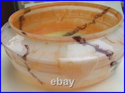 A. G. E. MOTTLED MARBLED ART DECO SAUCER LIGHT LAMP SHADE PENDANT LIGHT 1930's