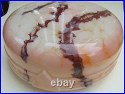 A. G. E. MOTTLED MARBLED ART DECO SAUCER LIGHT LAMP SHADE PENDANT LIGHT 1930's