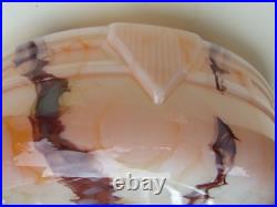A. G. E. MOTTLED MARBLED ART DECO SAUCER LIGHT LAMP SHADE PENDANT LIGHT 1930's