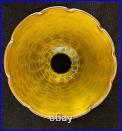A Rare Beautiful Quezal Fish Scale Art Glass Shade