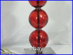 A beautiful Art Deco 4 Glass Baubles on a Chrome Base with Designer Shade