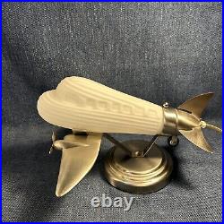 Airplane Retro Table Lamp Chrome With Frosted Glass Globe Lowes Art Deco Works