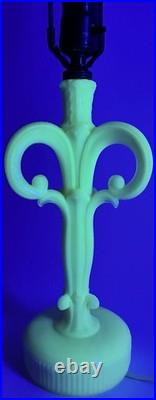 Aladdin Alicite table lamp uranium glass GLOWS MCM Mid Century Art Deco