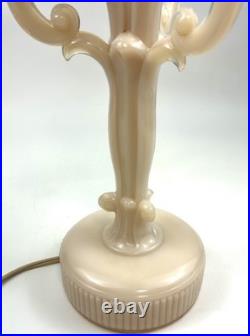 Aladdin Alicite table lamp uranium glass GLOWS MCM Mid Century Art Deco