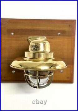 Alley Patio Wall Art Deco Brass Wiska Old Lamp Fixture with Copper Shade