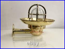 Alley Patio Wall Art Deco Brass Wiska Old Lamp Fixture with Copper Shade